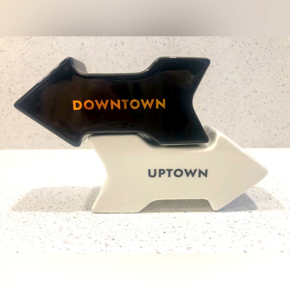 Kate Spade Uptown / Downtown salt and pepper shakers like new